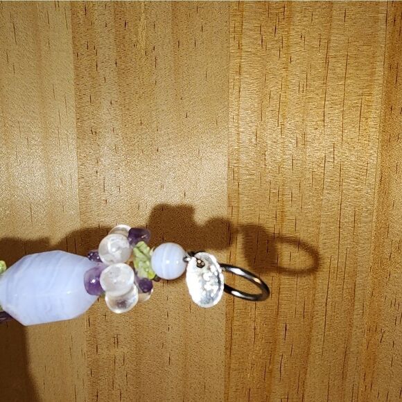 Ross Simons Blue Agate Quartz Amethyst Peridot Necklace .925 17" x 5/8" NWOT - Picture 8 of 14